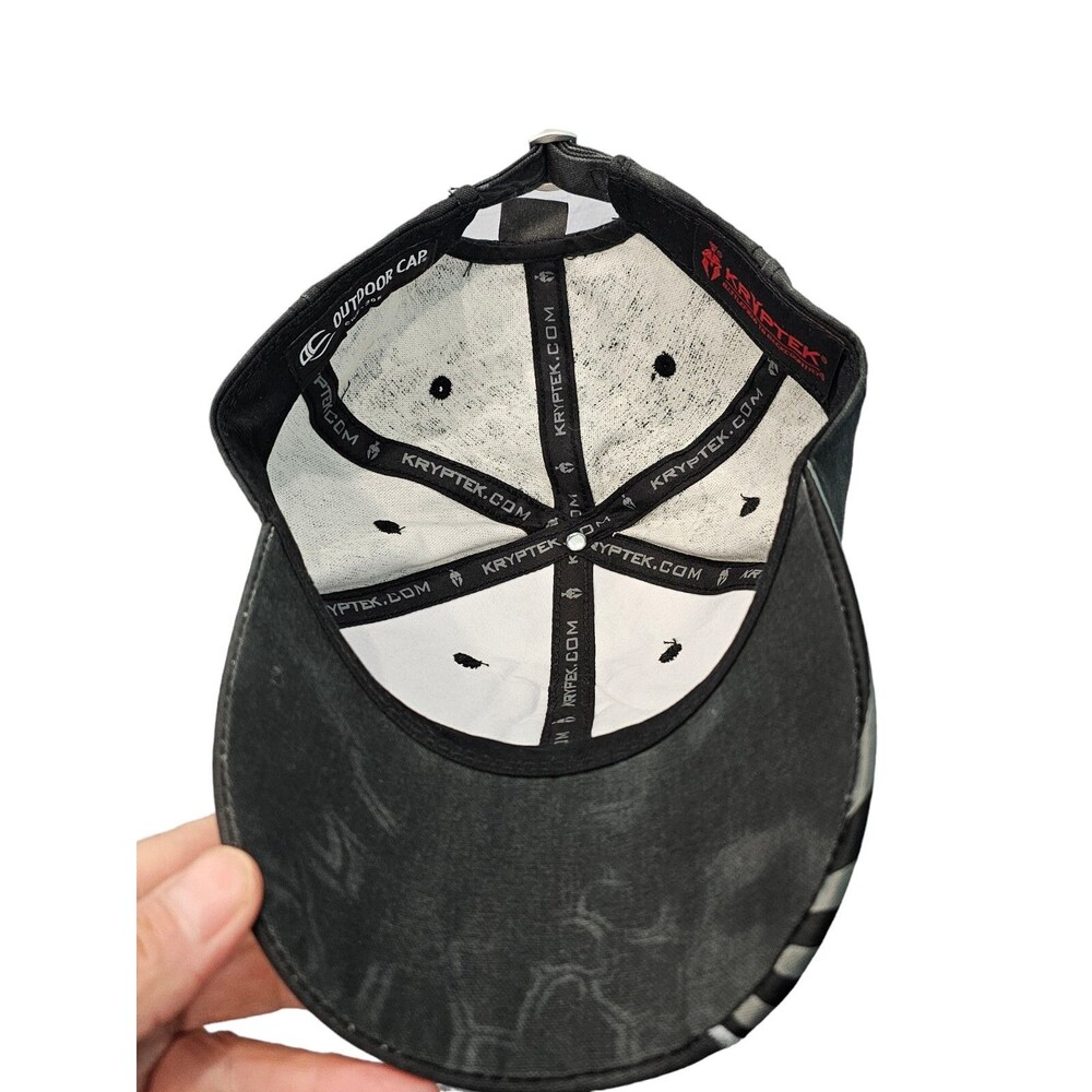 Kryptek Veteran Embroidered Flag Hat Adjustable Black - Picture 7 of 10